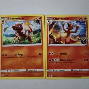 Charmeleon Pokémon Trading Cards Set Of Two